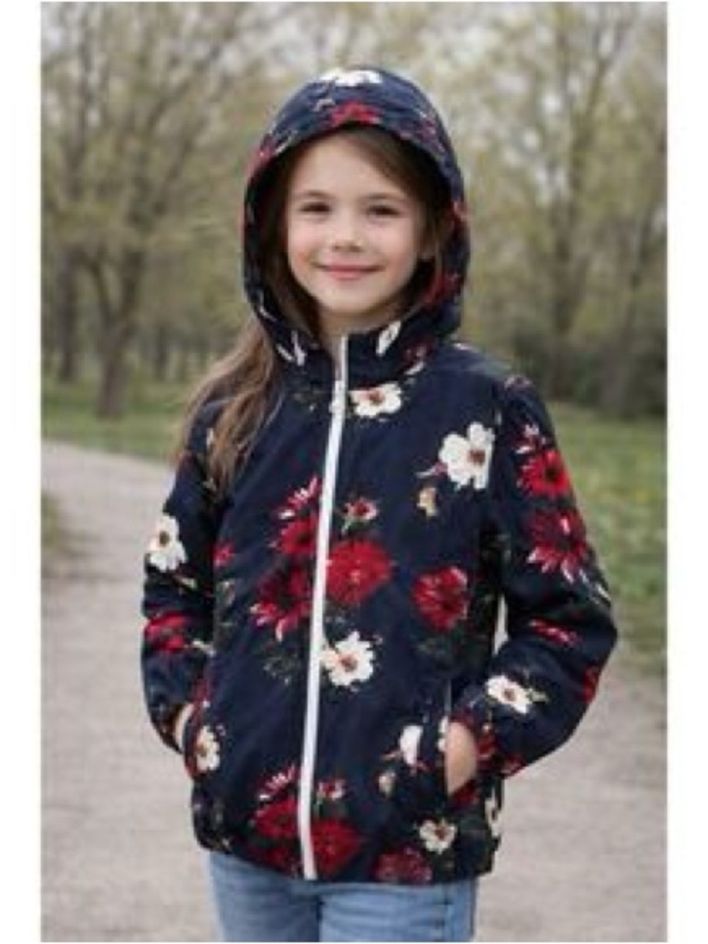Denim & Flower Ricky Singh Tropical Floral Hoodie Cotton Jacket Youth Sz 13